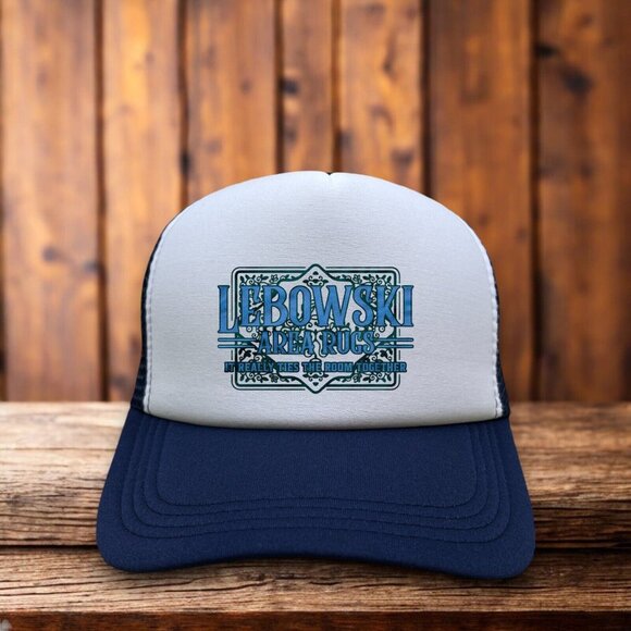The Big Lebowski Rugs Unisex Trucker Hat Navy Snapback The Dude Baseball Cap - Picture 1 of 4